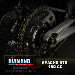 TVS Apache RTR 180CC - Diamond Chain Sprocket Kit (K169)