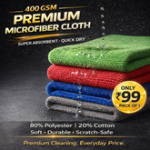 400 GSM PREMIUM MICROFIBER CLEANING CLOTH – ULTRA SOFT, LINT-FREE & SCRATCH-SAFE