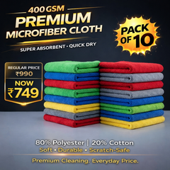 400 GSM PREMIUM MICROFIBER CLEANING CLOTH – ULTRA SOFT, LINT-FREE & SCRATCH-SAFE