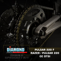 Bajaj Pulsar 220 F / 220 CC DTSI - Diamond Chain Sprocket Kit (K178)