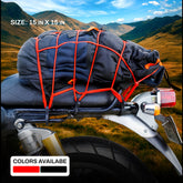66BHP Stretch Cargo Net 15 x 15 inch with 6 Scratch-Proof Hooks – Motorcycle Luggage Net