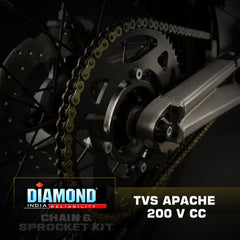 TVS Apache 200V CC - Diamond Chain Sprocket Kit (K182)