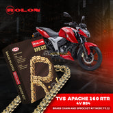 TVS APACHE 160 RTR 4V BS4 - Rolon Brass Chain and Sprocket KIT NORC F322