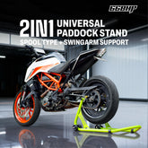 66Bhp Universal Paddock stand Spool Type + Swing Arm ( 2 in 1 )