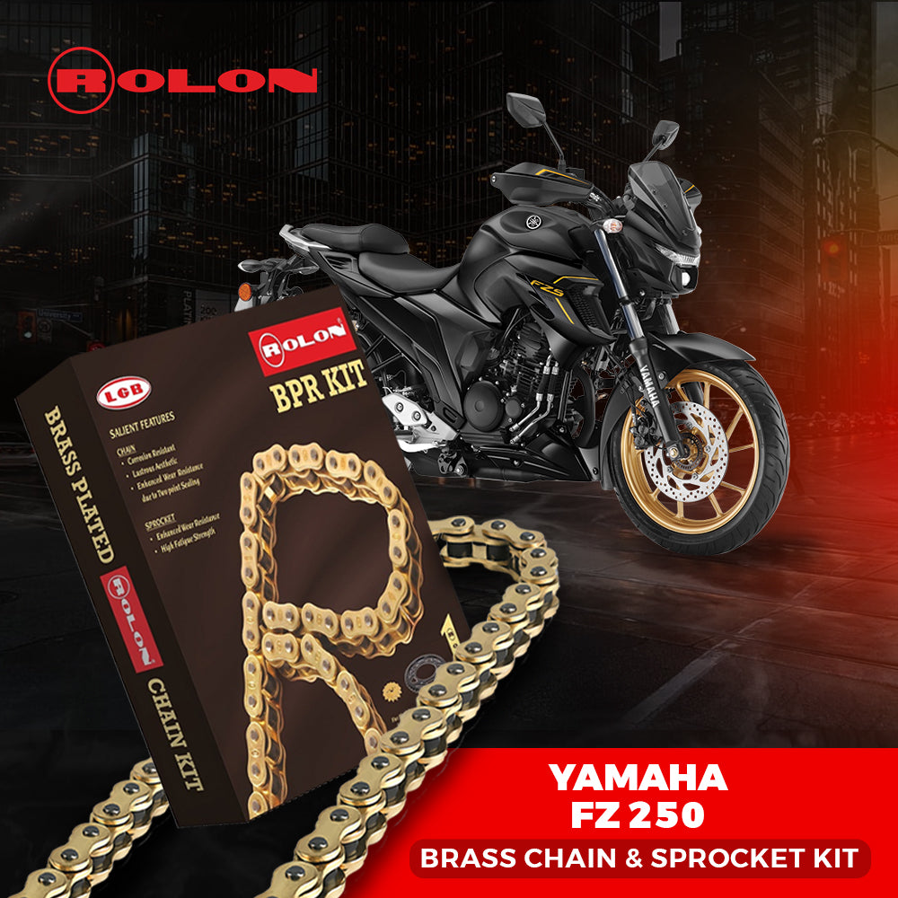Yamaha FZ 250 Rolon Brass Chain and Sprocket kit