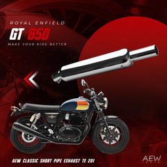 Royal Enfield Interceptor/GT 650 AEW Classic Short Pipe Exhaust TE 201