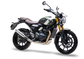 Triumph Speed 400, T4, scrambler 400X, and Scrambler 400XC Silver Stallion Performance Exhaust (Blaze)