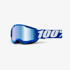 100% Strata 2 Goggles, Blue with Blue Mirror Lens - LRL Motors