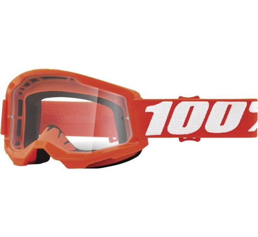 100% Strata 2 Goggles Orange with Clear Lens - LRL Motors