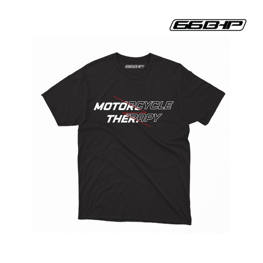 66BHP - Biker T-Shirt Black for Men (Motorcycle Therapy) - LRL Motors