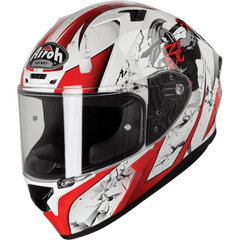 Airoh Valor Jackpot Gloss Helmet (White Red) - LRL Motors