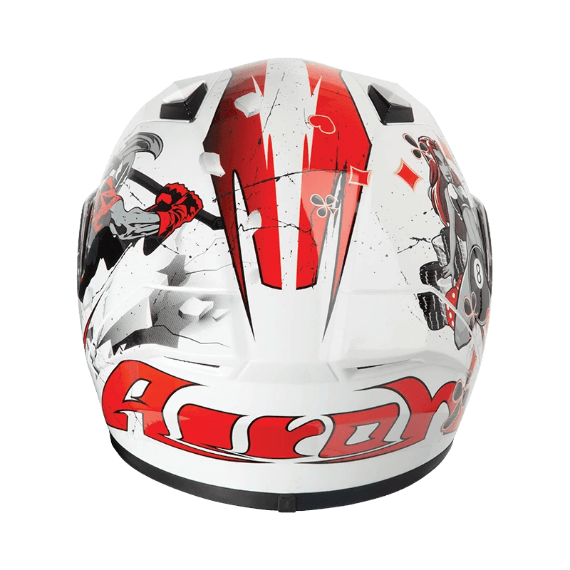 Airoh Valor Jackpot Gloss Helmet (White Red) - LRL Motors