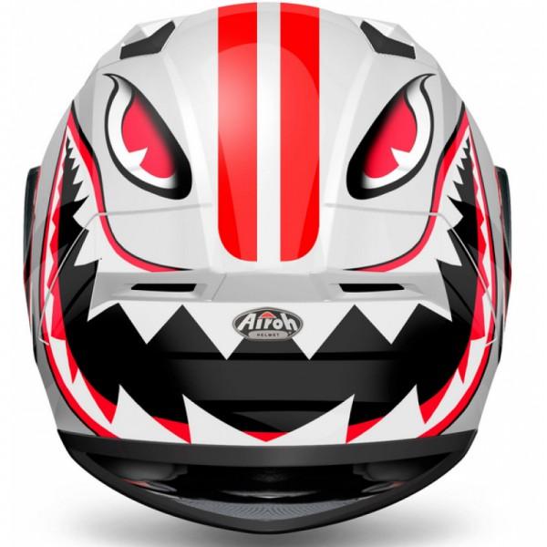 Airoh Valor Touchdown Gloss White Red Full Face Helmet - LRL Motors
