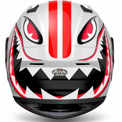 Airoh Valor Touchdown Gloss White Red Full Face Helmet - LRL Motors