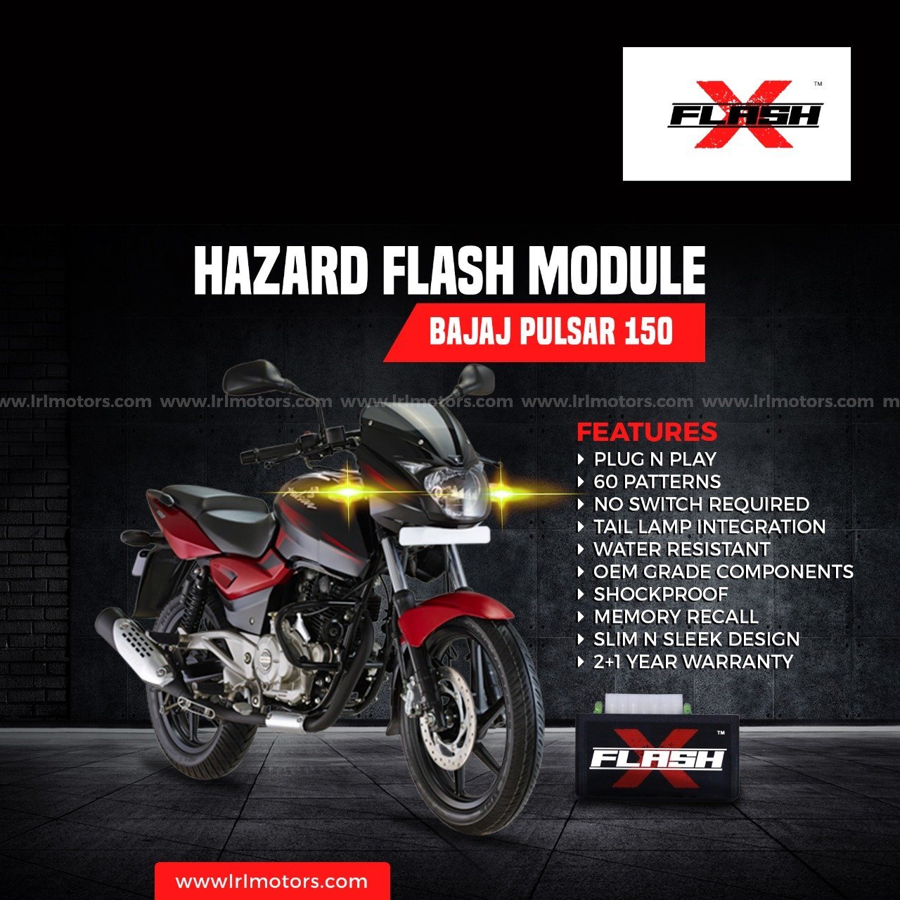 BAJAJ PULSAR 150 FlashX Hazard Flash Module, Blinker/Flasher - LRL Motors
