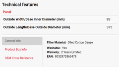 BMC filter Renault/Nissan/Dacia - LRL Motors