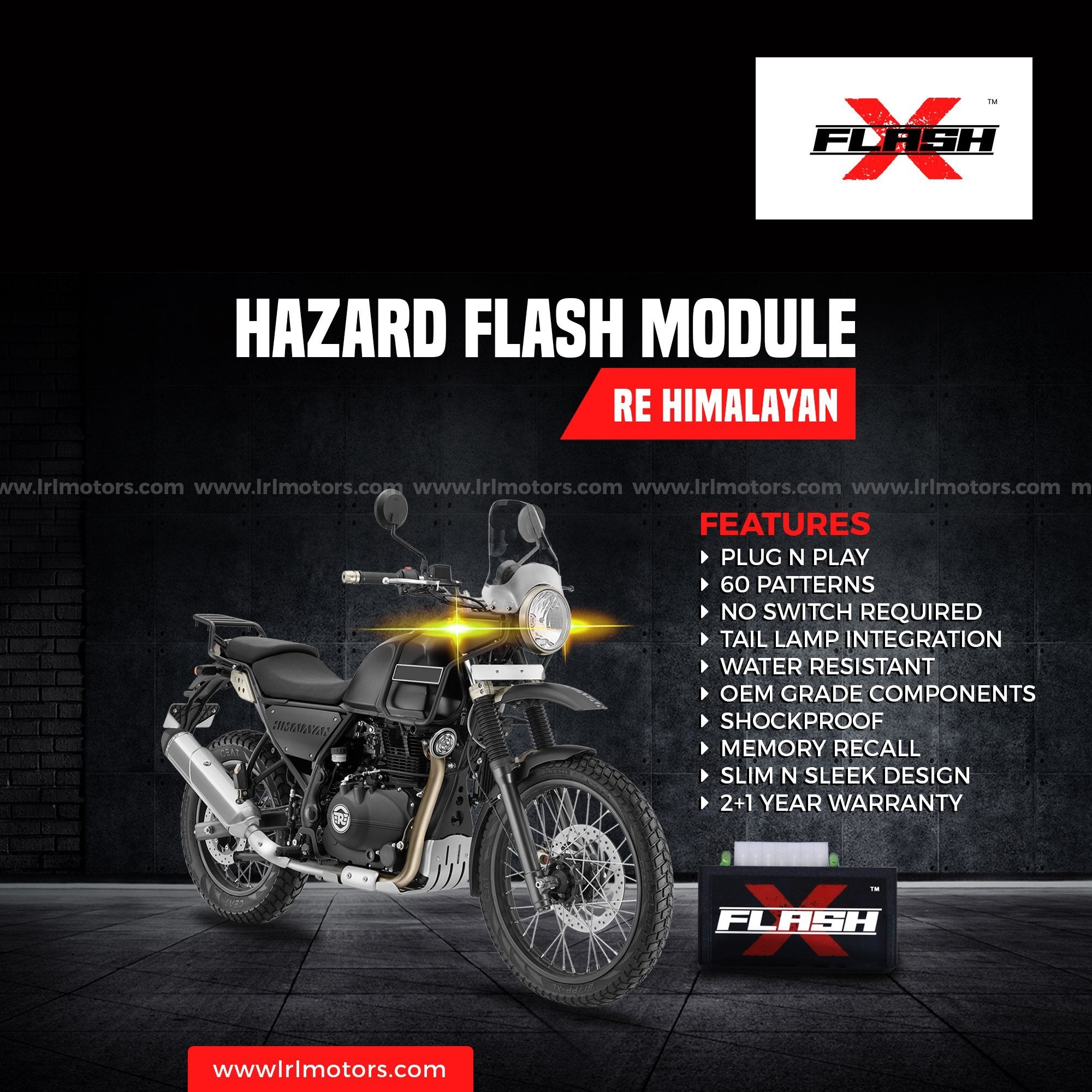 FlashX Hazard Flash Module, Blinker/Flasher for Royal Enfield Himalayan - LRL Motors