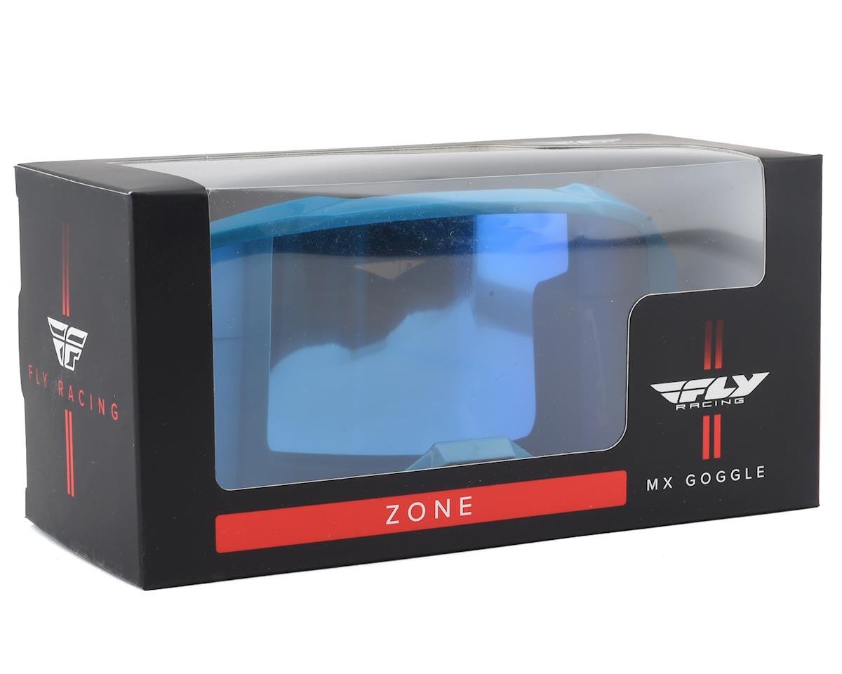 Fly Racing Zone Goggle (Blue) (Sky Blue Mirror Lens) - LRL Motors