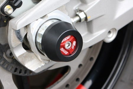 GSG-MOTOTECHNIK | Rear wheel pad set with milled, color anodized aluminum inlay in Black | Ducati Multistrada V2 2021-Up - LRL Motors