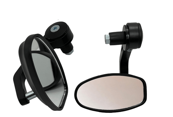 Handlebar End Oval Side Mirror - LRL Motors