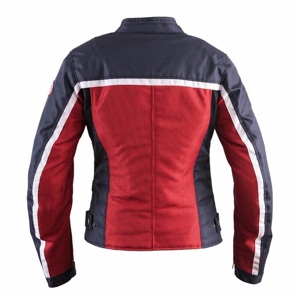 Helstons DAYTONA Women’s Red-Blue Mesh fabric motorcycle jacket - LRL Motors