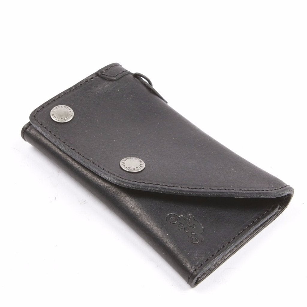 Helstons Motorcycle Accessories Hand Sewn Leather Biker Wallet - Black - LRL Motors