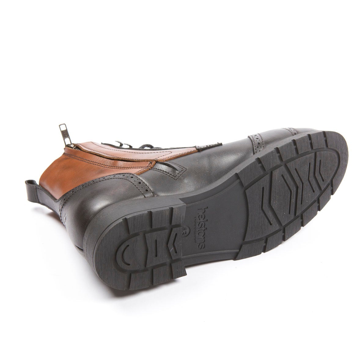 Helstons TRAVEL black-tan motorcycle leather shoes - LRL Motors