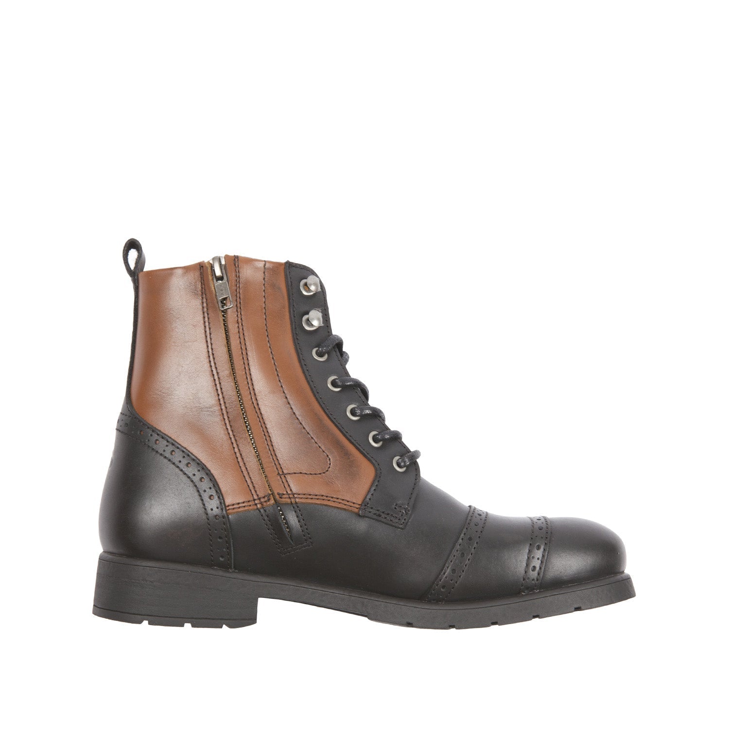 Helstons TRAVEL black-tan motorcycle leather shoes - LRL Motors