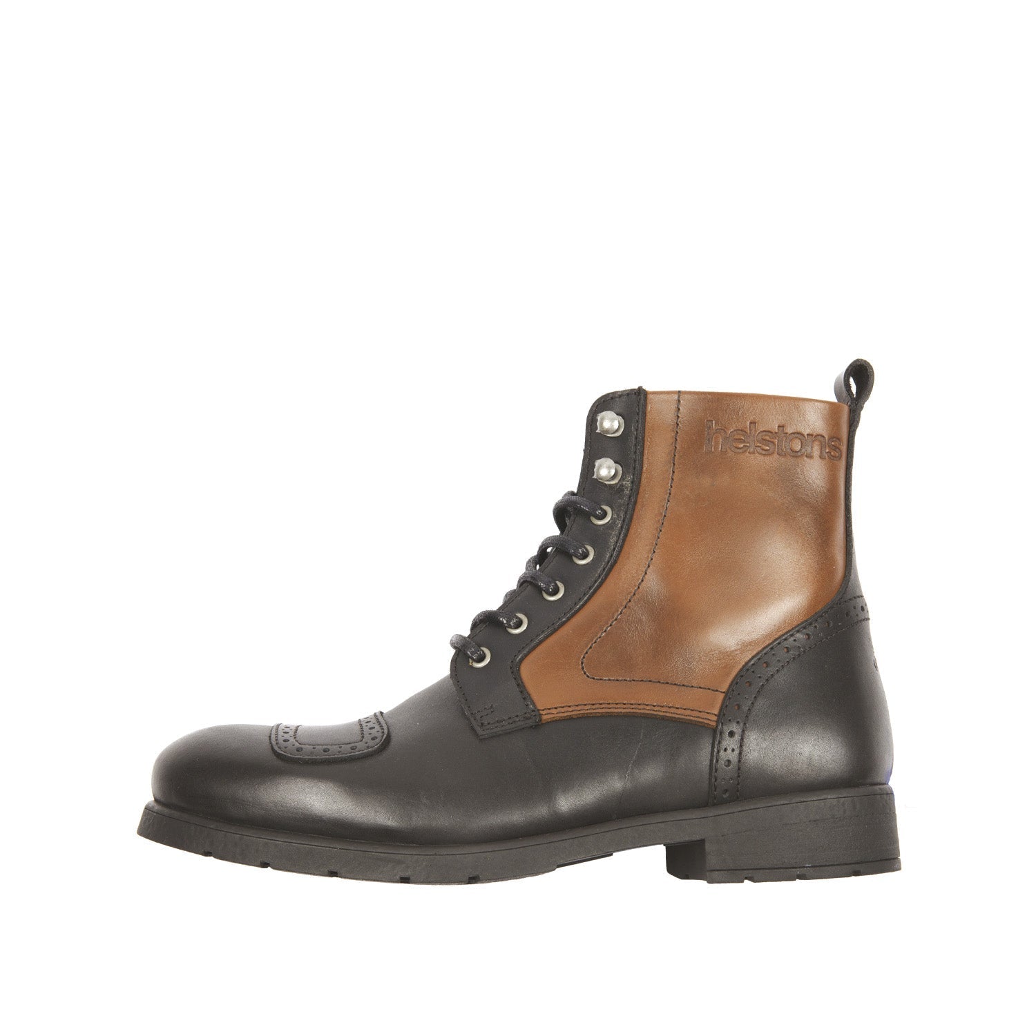 Helstons TRAVEL black-tan motorcycle leather shoes - LRL Motors