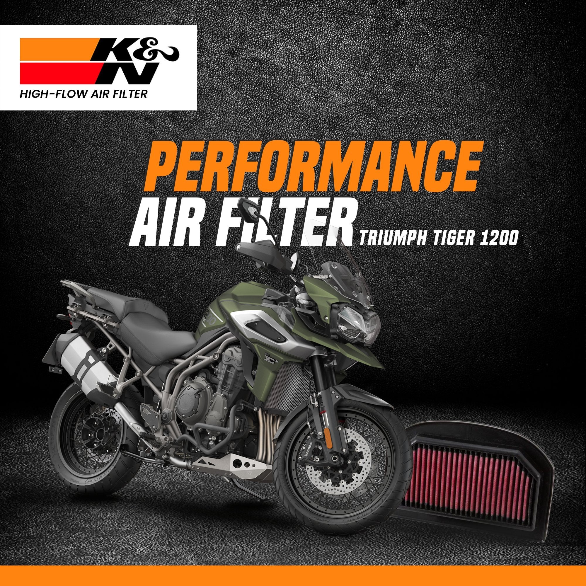 K&N Air filter TRIUMP Tiger Explorer 1200 ABS (TB-1212) - LRL Motors