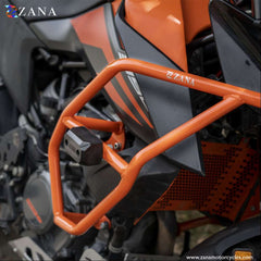 KTM Adventure 250/ 390/ X Zana Crash Guard with slider- Orange - LRL Motors