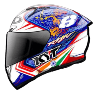 KYT NFR Rajiv Sethu 2019 Replica India Gloss White Helmet - LRL Motors
