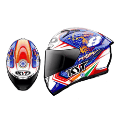 KYT NFR Rajiv Sethu 2019 Replica India Gloss White Helmet - LRL Motors