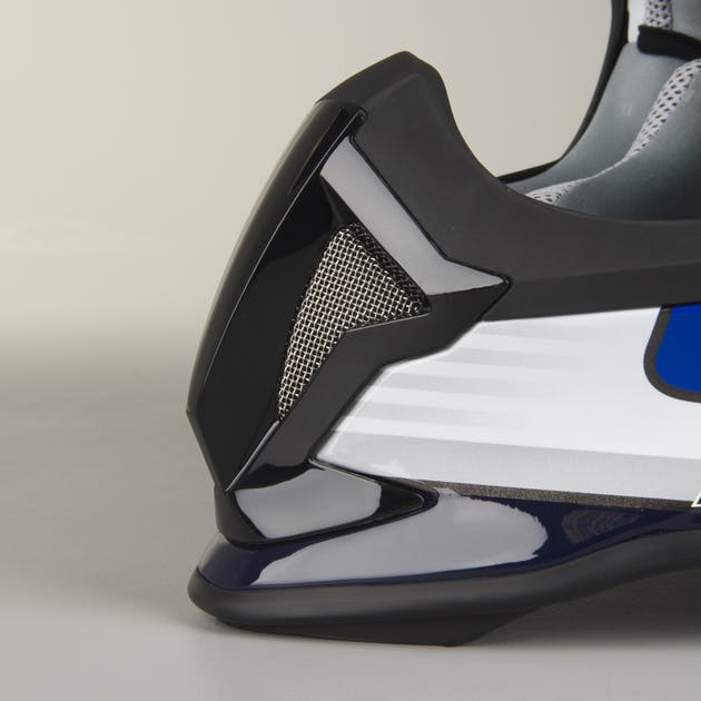 KYT Strike Eagle Wings MX Helmet White & Blue - LRL Motors