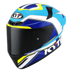 KYT TT Course Grand Prix White/Light Blue - LRL Motors