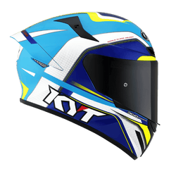 KYT TT Course Grand Prix White/Light Blue - LRL Motors