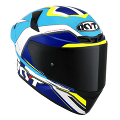 KYT TT Course Grand Prix White/Light Blue - LRL Motors