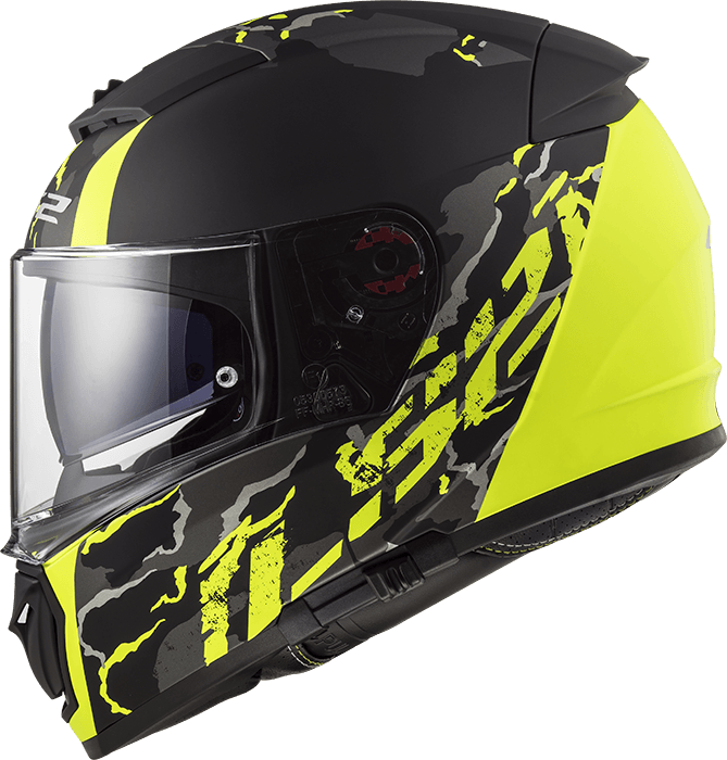LS2 HELMATE FF390 BREAKER FELINE MATT BLACK HI-VIS YELLOW – LRL