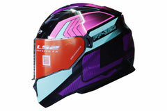 LS2 HELMET - FF320 EXO BLACK TURGUOISE HELMETS - LRL Motors