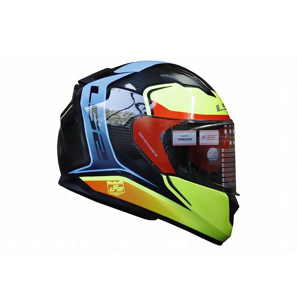 LS2 HELMET - FF320 FLAUX BLACK NEON YELLOW HELMETS - LRL Motors