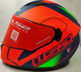 LS2 HELMET - FF320 Stream Evo Stash Matt Navy Blue Orange Full Faced Helmet - LRL Motors