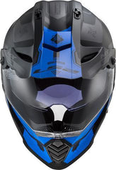 LS2 HELMET - MX436 PIONEER EVO COBRA BLACK GREY BLUE MATT - LRL Motors