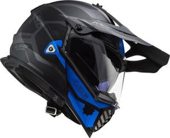 LS2 HELMET - MX436 PIONEER EVO COBRA BLACK GREY BLUE MATT - LRL Motors