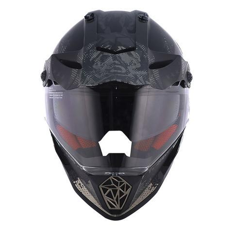 LS2 HELMET - MX436 Pioneer Evo Fearless Matt Black Grey Chrome Helmet - LRL Motors