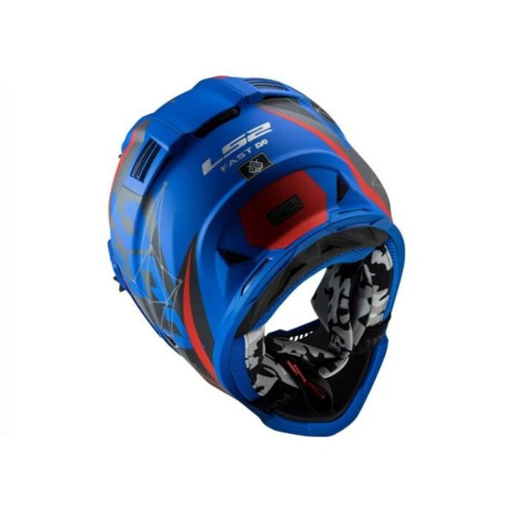 LS2 Helmet MX437 Fast Evo Alpha Blue Red Black Matt - LRL Motors
