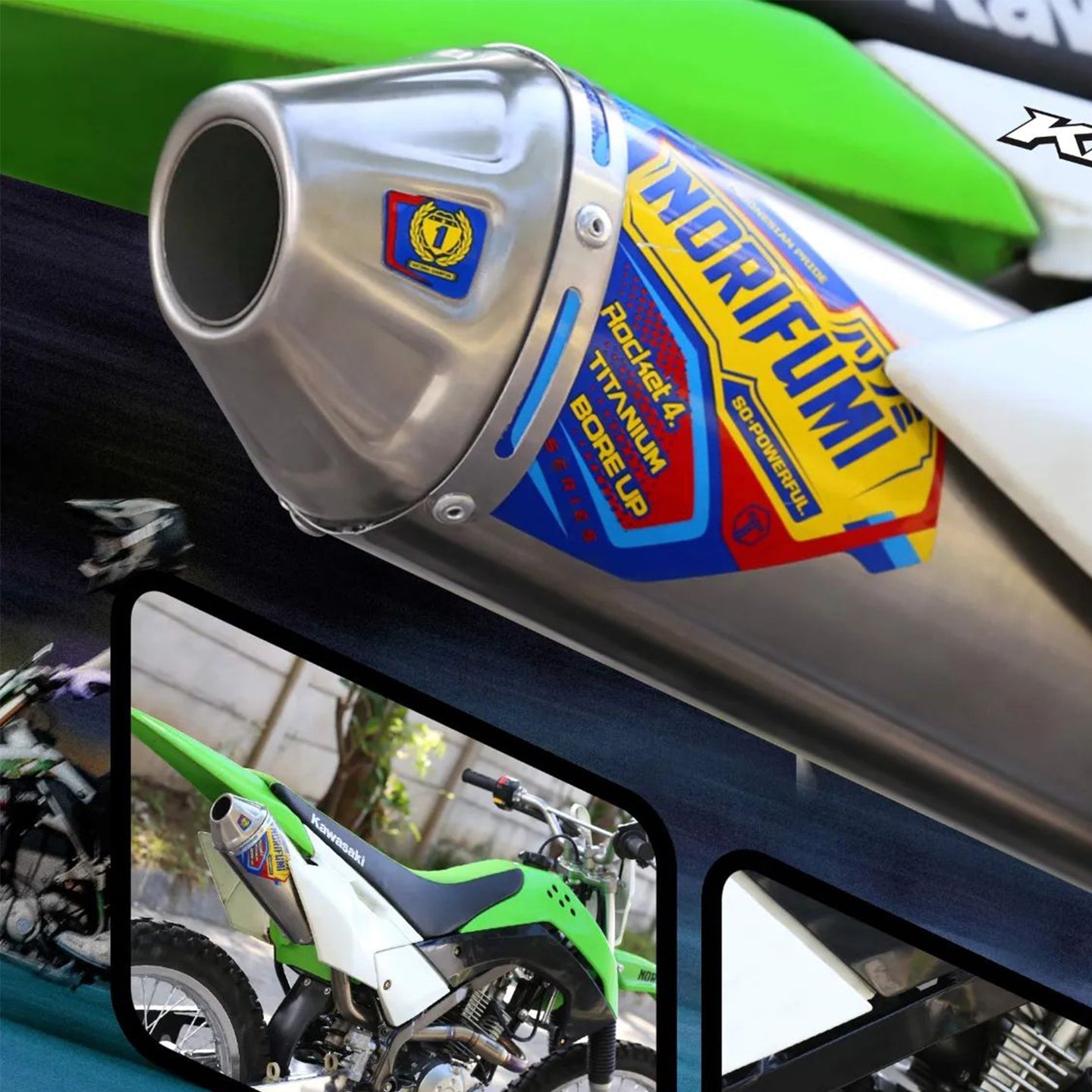 NORIFUMI ROCKET 4 Titanium Bore up Exhaust For Xpulse 200 - LRL Motors