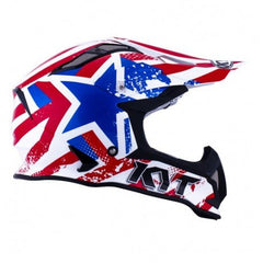 OFF ROAD HELMET KYT STRIKE EAGLE PATRIOT BLUE / RED - LRL Motors