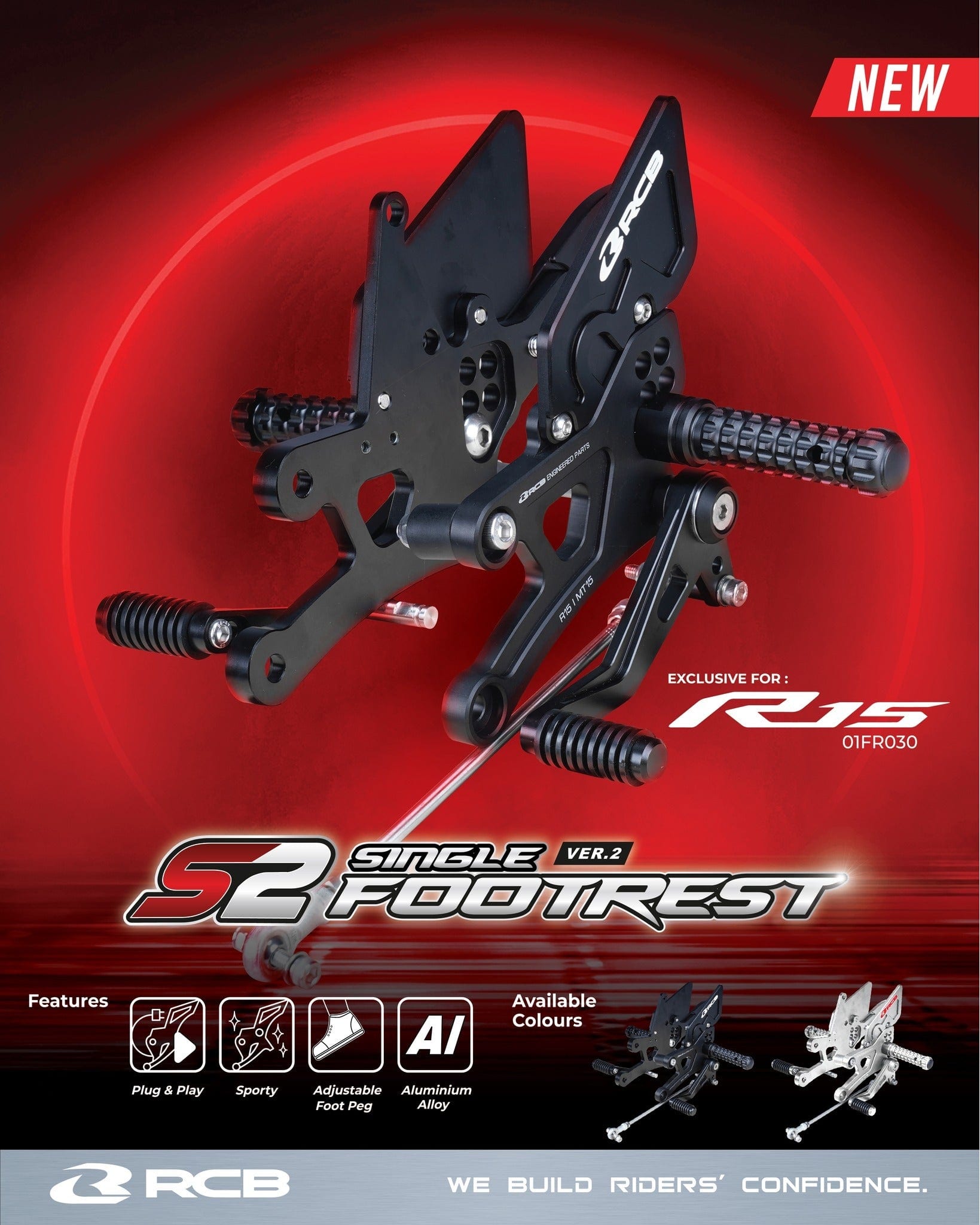 RCB Racing Boy Footrest For – YAMAHA R15-V3, V4, MT-15 - LRL Motors