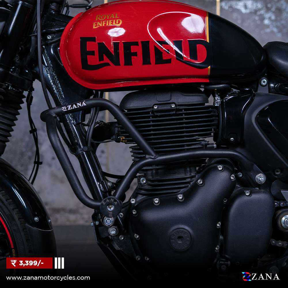 Royal Enfield Hunter 350 Zana Crash guard with slider Black - LRL Motors