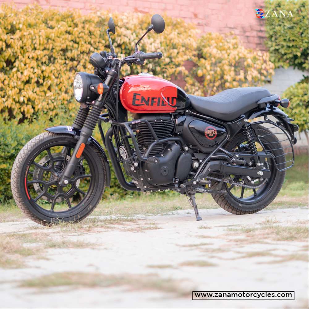 Royal Enfield Hunter 350 Zana Crash guard with slider Black - LRL Motors